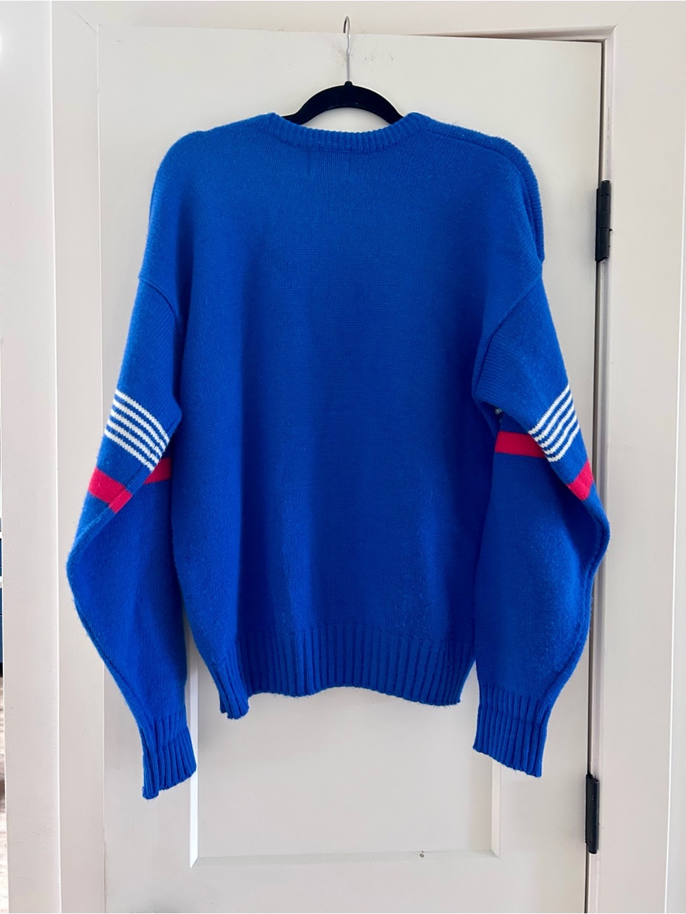 Vintage 80s NFL New York Giants Blue wool Crewneck Sweater by Cliff Engle - Picture 3 of 5